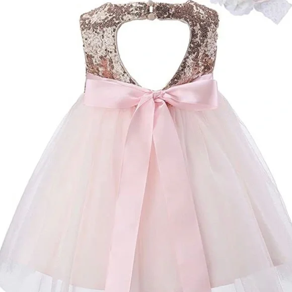 slim fit dress slacks Rose Gold Flower Girl Dress main image 1